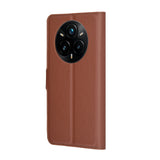 Husa pentru Realme 14 Pro+, Techsuit Leather Folio, maro