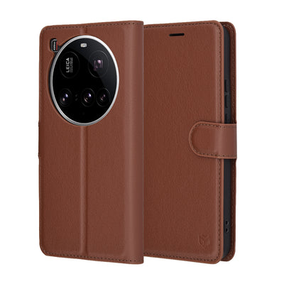 Husa pentru Xiaomi 15 Ultra, Techsuit Leather Folio, maro