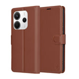 Husa pentru Xiaomi Redmi Note 14 4G (Regional), Techsuit Leather Folio, maro