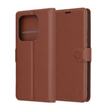 Husa pentru Xiaomi Redmi Note 14 5G, Techsuit Leather Folio, maro
