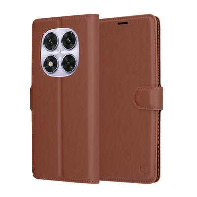 Husa pentru Xiaomi Redmi Note 14 Pro+ 5G, Techsuit Leather Folio, maro