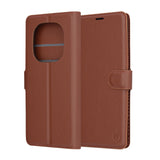 Husa pentru Xiaomi Redmi Note 14 Pro+ 5G, Techsuit Leather Folio, maro
