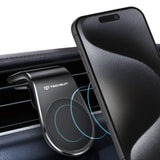 Suport auto Techsuit AirGrip (S7), Waterfall-Shaped, Magnetic Sigur Prindere pentru Grila ventilatie, Clema Prindere, negru;argintiu