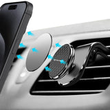 Suport auto Techsuit AirGrip (S8), Waterfall-Shaped, Magnetic N52 Sigur Prindere, pentru Grila ventilatie, Clema Prindere, negru