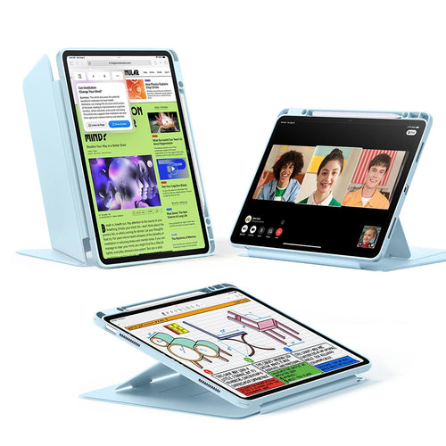 Husa tableta pentru iPad Air 13 (2024), ESR Flip Hybrid (cu Pencil Holder), albastru