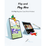 Husa tableta pentru iPad Air 13 (2024), ESR Flip Hybrid (cu Pencil Holder), albastru