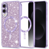 Husa pentru Samsung Galaxy S25 Edge, Techsuit Lux Glitter MagSafe, bleu