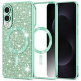 Husa pentru Samsung Galaxy S25 Edge, Techsuit Lux Glitter MagSafe, bleu