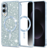 Husa pentru Samsung Galaxy S25 Edge, Techsuit Lux Glitter MagSafe, bleu
