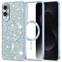 Husa pentru Samsung Galaxy S25 Edge, Techsuit Lux Glitter MagSafe, bleu