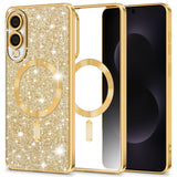 Husa pentru Samsung Galaxy S25 Edge, Techsuit Lux Glitter MagSafe, argintiu