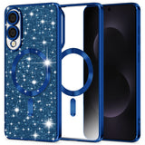 Husa pentru Samsung Galaxy S25 Edge, Techsuit Lux Glitter MagSafe, albastru