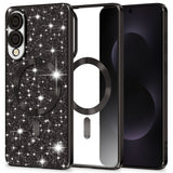 Husa pentru Samsung Galaxy S25 Edge, Techsuit Lux Glitter MagSafe, argintiu