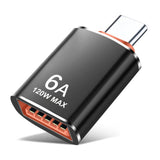 Adaptor Techsuit Premium OTG Adapter Hyperport (A2), USB to Type-C, 5Gbps, 6A, 120W, Converter pentru Pc/laptop