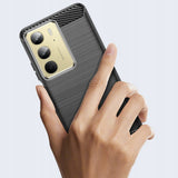Husa pentru Realme C75, Techsuit Carbon Silicone, negru