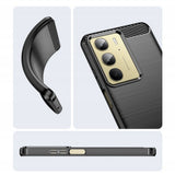 Husa pentru Realme C75, Techsuit Carbon Silicone, negru