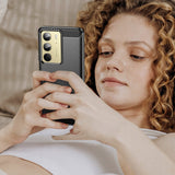 Husa pentru Realme C75, Techsuit Carbon Silicone, negru