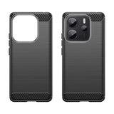 Husa pentru Xiaomi Redmi Note 14S, Techsuit Carbon Silicone, negru