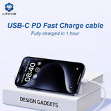 Cablu Lito de date (LD04CL), Type-C to Lightning, Incarcare rapida 27W, 1m, alb