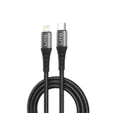 Cablu Lito de date (LD08CL), Type-C to Lightning, Incarcare rapida, 27W, 1m, negru