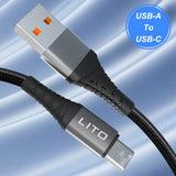 Cablu Lito de date (LD22CC), Type-C to Type-C, Incarcare rapida, 60W, 2m, negru