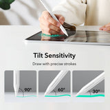 Stylus pen ESR Geo (6C00602), pentru iPad, Magnetic Attachment, Bluetooth, Type-C, Respingere palma, Tilt Sensitivity, alb