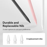 Stylus pen ESR Geo (6C00602), pentru iPad, Magnetic Attachment, Bluetooth, Type-C, Respingere palma, Tilt Sensitivity, alb