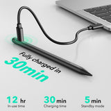 Stylus pen ESR Geo (6C00601), pentru iPad, Magnetic Attachment, Bluetooth, Type-C, Respingere palma, Tilt Sensitivity, negru