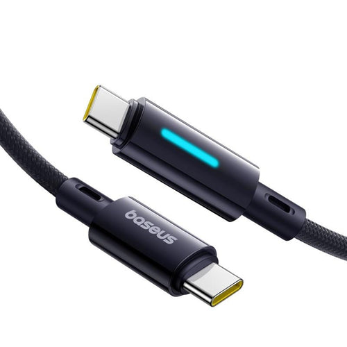 Cablu Baseus de date Lit (P10379000121-00), pentru MacBook, Type-C, 100W, Dynamic LED Light, E-marker Chip, 1m, negru