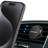 Suport auto Techsuit TinyGrip (S9), pentru Grila ventilatie, cu Placa metalica, Strong Magnet, Universal Compatibility, negru