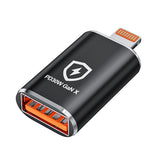 Adaptor Techsuit Premium OTG Adapter Hyperport (A6), USB3.0 to Lightning, PD30W, 5Gbps, GaN, Converter pentru iPhone