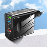 Incarcator retea Techsuit Premium PentaXPower (CHC1), Type-C Cable Included, 3x USB, 2x Type-C PD 25W, 65W, GaN, 1m, alb