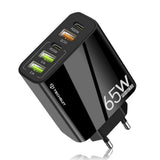 Incarcator retea Techsuit Premium PentaXPower (CHC2), Type-C Cable Included, 3x USB QC 3.0, 2x Type-C PD 20W, 65W, 1m, alb