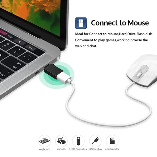 Adaptor Techsuit (2 pack) OTG Adapters Duovoltx (A13), USB to Type-C, 3A, Plug&play, Fast Transfer, 5Gbps, Gri