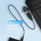 Adaptor Techsuit Premium OTG Adapter Soundvoltx (A17), 4in1, USB to Micro-USB + Type-C + Lightning, Plug And Play, Negru