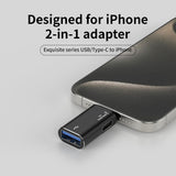 Adaptor Techsuit Premium OTG Adapter Aluvoltx (A18), USB to Lightning, Plug And Play, Aluminum Alloy