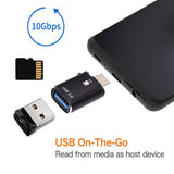 Cititor de carduri Techsuit Card Reader AluVoltX (CC1), 2in1, USB3.0 to Type-C OTG, TF Memory Card, 3A, Plug&Play, Fast Data Transfer, negru