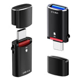 Cititor de carduri Techsuit Card Reader AluVoltX (CC1), 2in1, USB3.0 to Type-C OTG, TF Memory Card, 3A, Plug&Play, Fast Data Transfer, negru