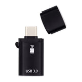 Cititor de carduri Techsuit Card Reader AluVoltX (CC1), 2in1, USB3.0 to Type-C OTG, TF Memory Card, 3A, Plug&Play, Fast Data Transfer, negru