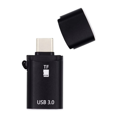 Cititor de carduri Techsuit Card Reader AluVoltX (CC1), 2in1, USB3.0 to Type-C OTG, TF Memory Card, 3A, Plug&Play, Fast Data Transfer, negru