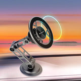 Suport auto Techsuit Premium TitanMagX (S14), pentru Bord/Birou, MagSafe Compatibil, 360A° Rotatie, 3M Adhesive, gri