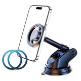 Suport auto Techsuit MagProX (S12), pentru Bord, MagSafe Compatibil, 360A° Rotatie, Ventuza Mounting Baza, negru