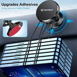 Suport auto Techsuit TinyGrip (S10), Universal Magnetic Mobile Suport, cu Placa metalica, Strong Magnet, negru