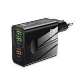 Incarcator retea Techsuit Premium PentaXPower (CHC1), 3x USB, 2x Type-C PD 25W, 65W, GaN, Incarcare rapida, alb