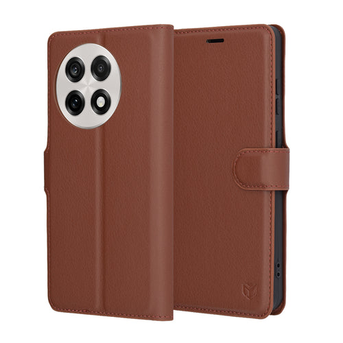 Husa pentru OnePlus 13R, Techsuit Leather Folio, maro
