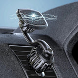 Suport auto Techsuit AirFix (S3), cu Placa metalicas, pentru Grila ventilatie, Magnetic Suport auto N52, 360A° Rotatie, Universal, negru