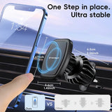Suport auto Techsuit AirFix (S2), cu Placa metalicas, pentru Grila ventilatie, Magnetic Suport auto N52, Rotation Angle 360°, negru