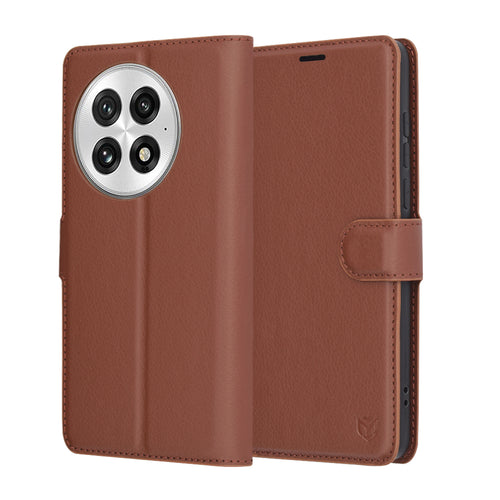 Husa pentru OnePlus 13, Techsuit Leather Folio, maro