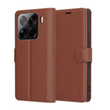 Husa pentru Xiaomi 15 Pro, Techsuit Leather Folio, maro