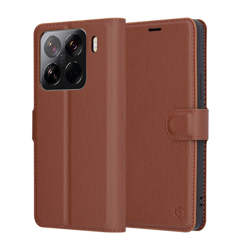 Husa pentru Xiaomi 15 Pro, Techsuit Leather Folio, maro